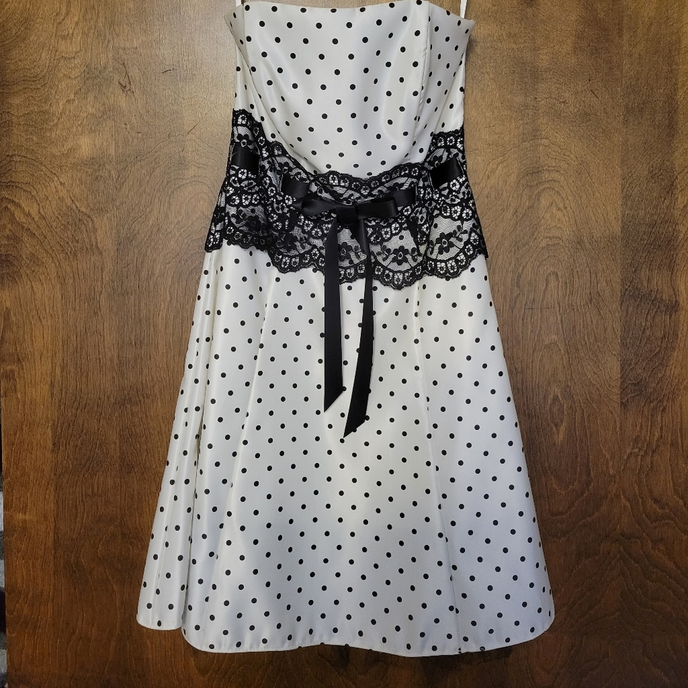 Polka Dot Above the Knee Prom Dress
